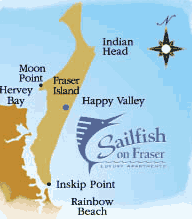 Sailfish on Fraser Fraser Island Location Map